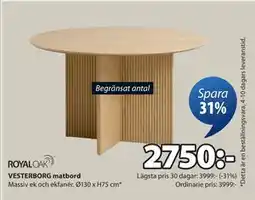 JYSK VESTERBORG matbord, SEK 2750 erbjuda