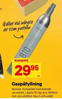 City Gross Gaspåfyllning, SEK 29.95 erbjuda