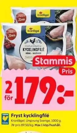 ICA Kvantum Kronfågel Fryst kycklingfilé erbjuda