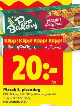 ICA Kvantum POP! Bakery Pizzakit, pizzadeg erbjuda