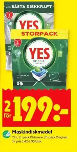 ICA Kvantum YES Maskindiskmedel erbjuda