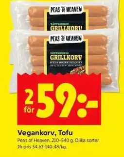 ICA Kvantum Peas of Heaven Vegankorv, Tofu erbjuda