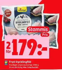 ICA Kvantum Kronfågel Fryst kycklingfilé erbjuda