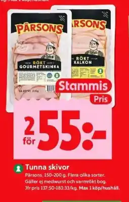 ICA Kvantum Pärsons Tunna skivor erbjuda