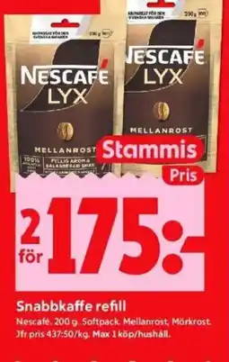 ICA Kvantum Nescafé Snabbkaffe refill erbjuda