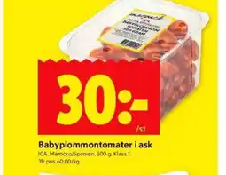 ICA Kvantum ICA Babyplommontomater i ask erbjuda