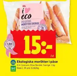 ICA Kvantum ICA Ekologiska morötter i påse erbjuda