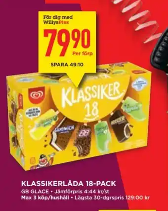 Willys Klassikerlåda 18-pack erbjuda