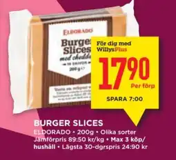 Willys ELDORADO Burger slices erbjuda