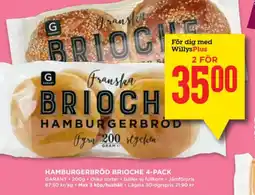 Willys GARANT Hamburgerdressing brioche 4-pack erbjuda