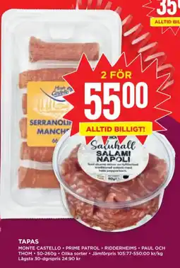 Willys MONTE CASTELLO Tapas erbjuda