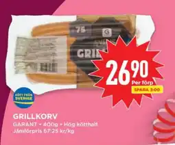 Willys GARANT Grillkorv erbjuda