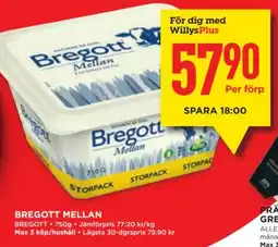 Willys BREGOTT Bregott mellan erbjuda