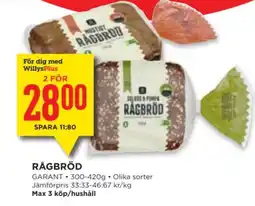 Willys GARANT Ragbröd erbjuda