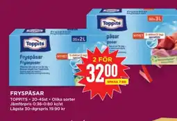 Willys TOPPITS Fryspåsar erbjuda