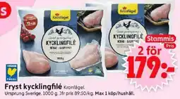 ICA Supermarket KRONFÅGEL Fryst kycklingfilé erbjuda