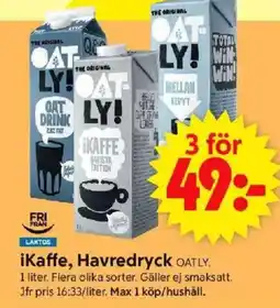 ICA Supermarket OATLY Ikaffe, havredryck erbjuda