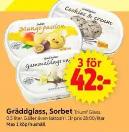 ICA Supermarket Gräddglass, sorbet erbjuda