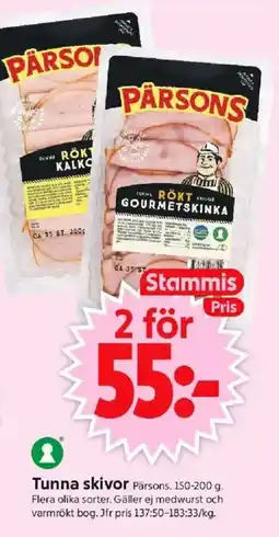 ICA Supermarket PÅRSENS Tunna skivor erbjuda