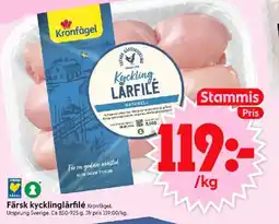 ICA Supermarket KRONFÅGEL Färsk kycklinglårfilé erbjuda