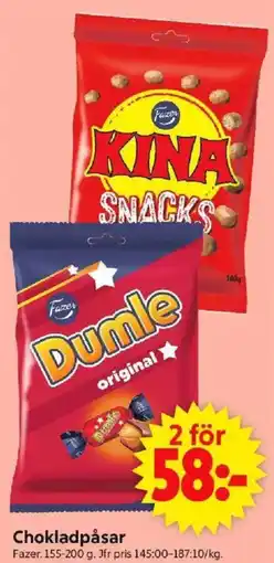 ICA Supermarket FAZER Chokladpåsar erbjuda