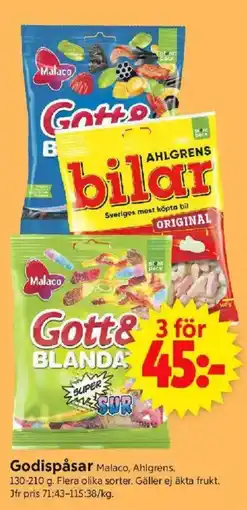 ICA Supermarket MALACO Godispåsar erbjuda