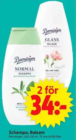 ICA Supermarket BARNÄNGEN Schampo, balsam erbjuda