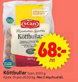 ICA Supermarket SCAN Köttbullar erbjuda