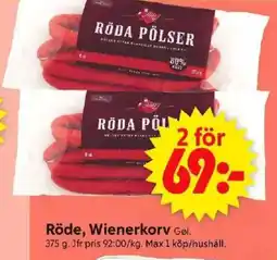 ICA Supermarket GØL Röde, wienerkorv erbjuda