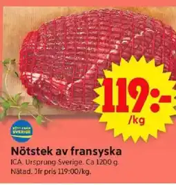 ICA Supermarket Nötstek av fransyska erbjuda