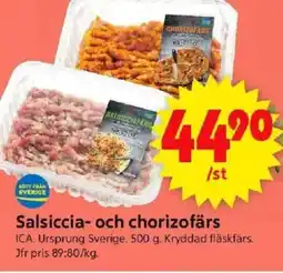 ICA Supermarket ICA Salsiccia- och chorizofärs erbjuda