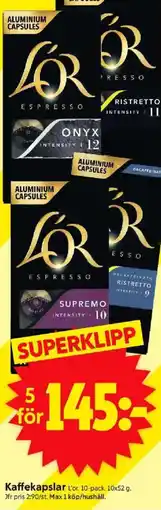 ICA Supermarket L'OR Kaffekapslar erbjuda