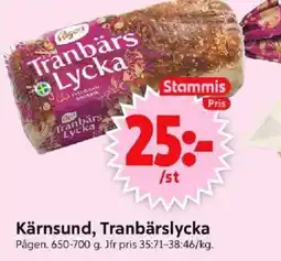 ICA Supermarket PÅGEN Kärnsund, tranbärslycka erbjuda