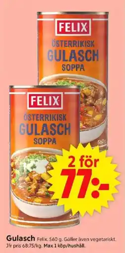 ICA Supermarket FELIX Gulasch erbjuda