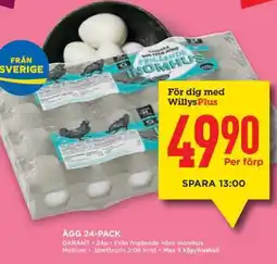Willys Ägg 24-pack erbjuda