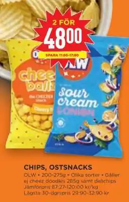 Willys Chips, Ostsnacks erbjuda