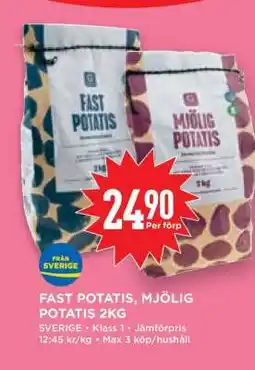 Willys Fast Potatis, Mjölig Potatis 2kg erbjuda
