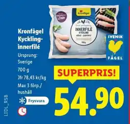 Lidl Kronfågel kycklinginnerfilé erbjuda