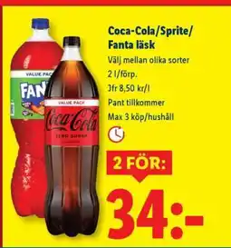 Lidl Coca-Cola/Sprite/Fanta läsk erbjuda