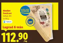 Lidl Matriket Svecia ost erbjuda