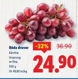 Lidl Röda druvor erbjuda