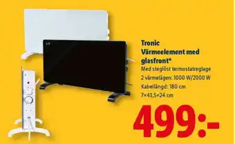 Lidl Tronic Värmeelement med glasfront erbjuda