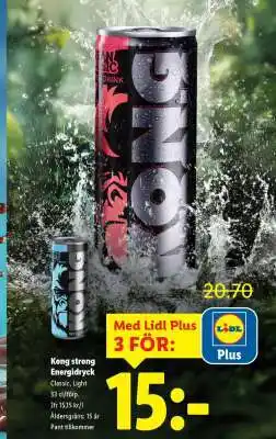 Lidl Kong Strong Energydryck erbjuda