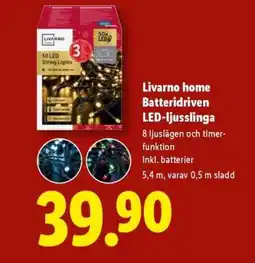 Lidl Livarno home Batteridriven LED-ljusslinga erbjuda