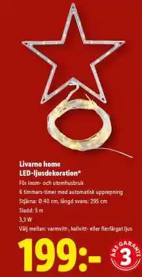 Lidl Livarno home LED-ljusdekoration erbjuda