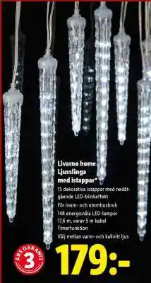Lidl Livarno home Ljusslinga med istappar erbjuda