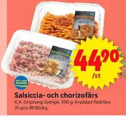 ICA Supermarket Salsiccia- och chorizofärs erbjuda