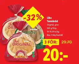 Lidl Liba Tunnbröd erbjuda