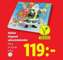 Lidl Hultén Vegansk adventskalender erbjuda