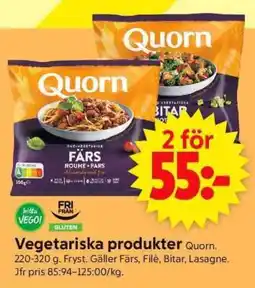 ICA Supermarket Vegetariska produkter Quorn erbjuda